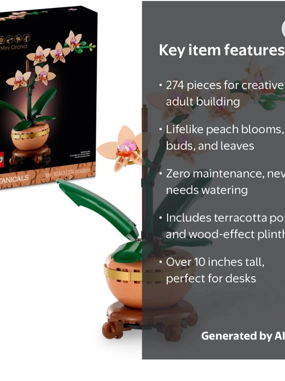 Lego New Botanicals Mini Orchid in Pink, Green and Copper